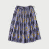 Indian Khadi Saffron Block Print Easy Gathered Skirt