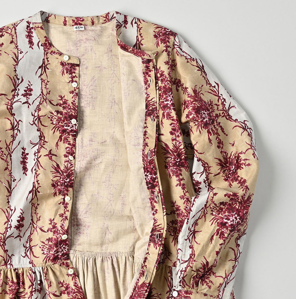 Chandelier Flower Print Gather Dress Detail