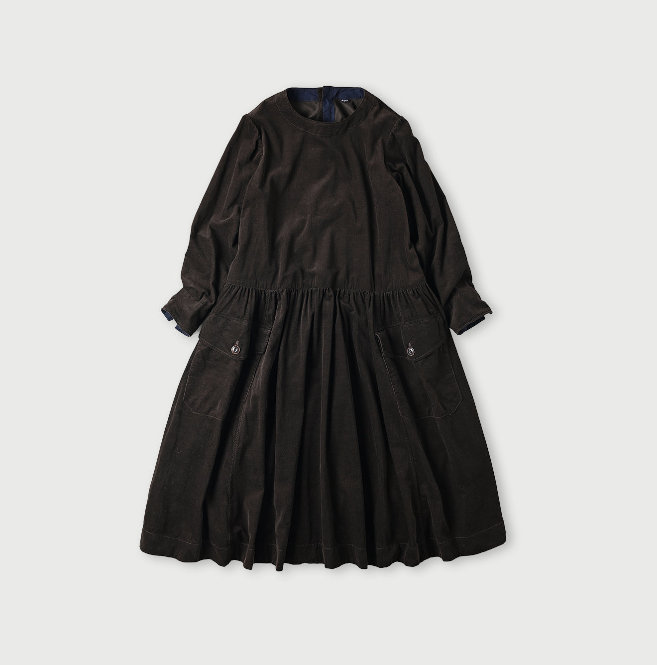 Pin Corduroy Tent Dress Brown