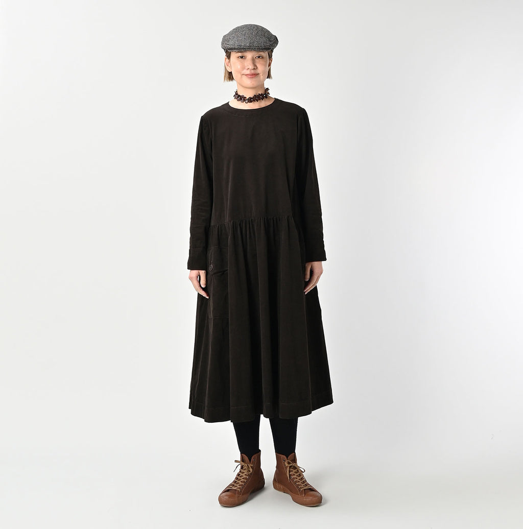 Pin Corduroy Tent Dress Female Model