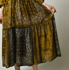 Indian Khadi Bandana Mix A la Mode Patchwork Tiered Dress