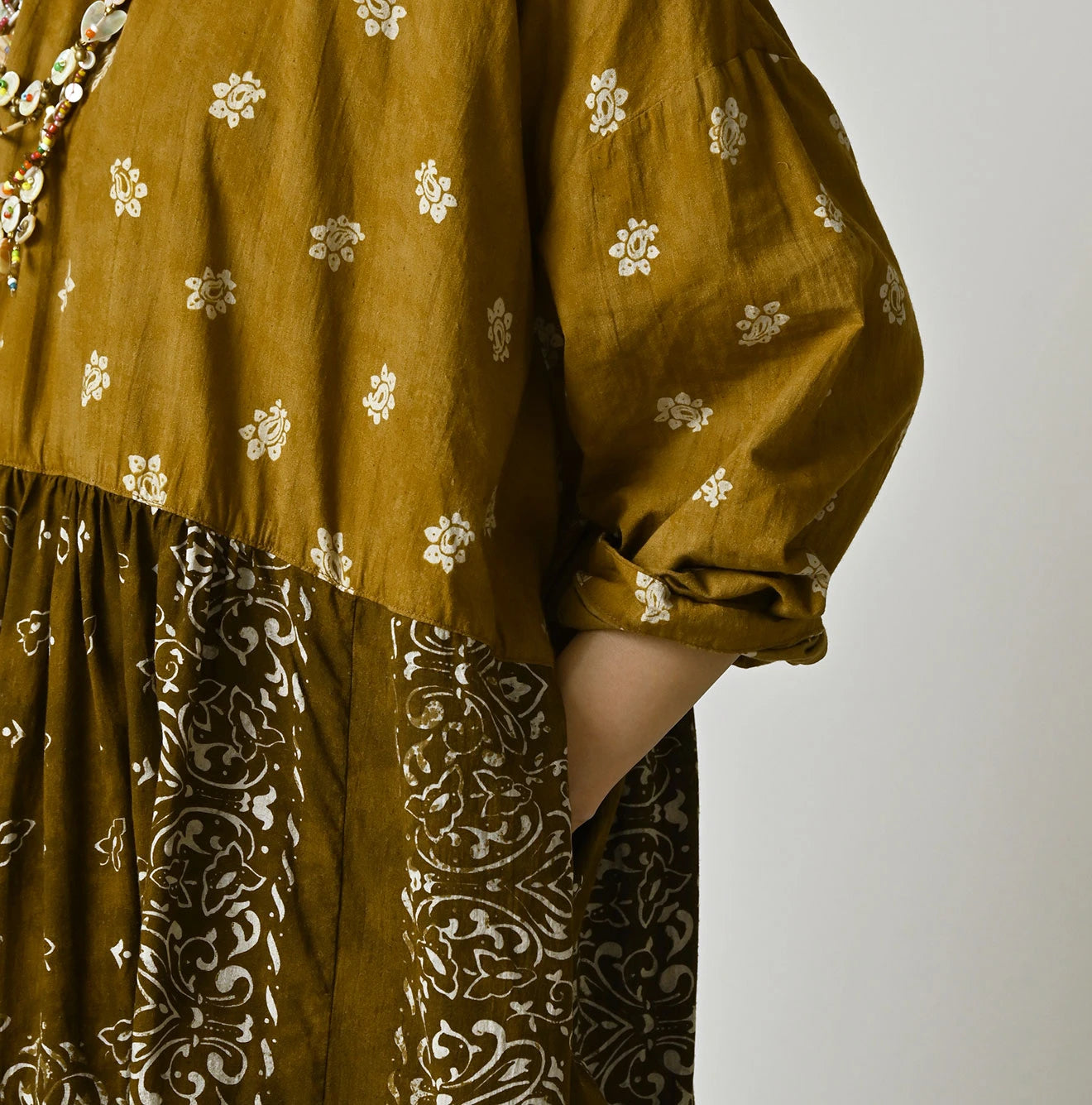 Indian Khadi Bandana Mix A la Mode Patchwork Tiered Dress
