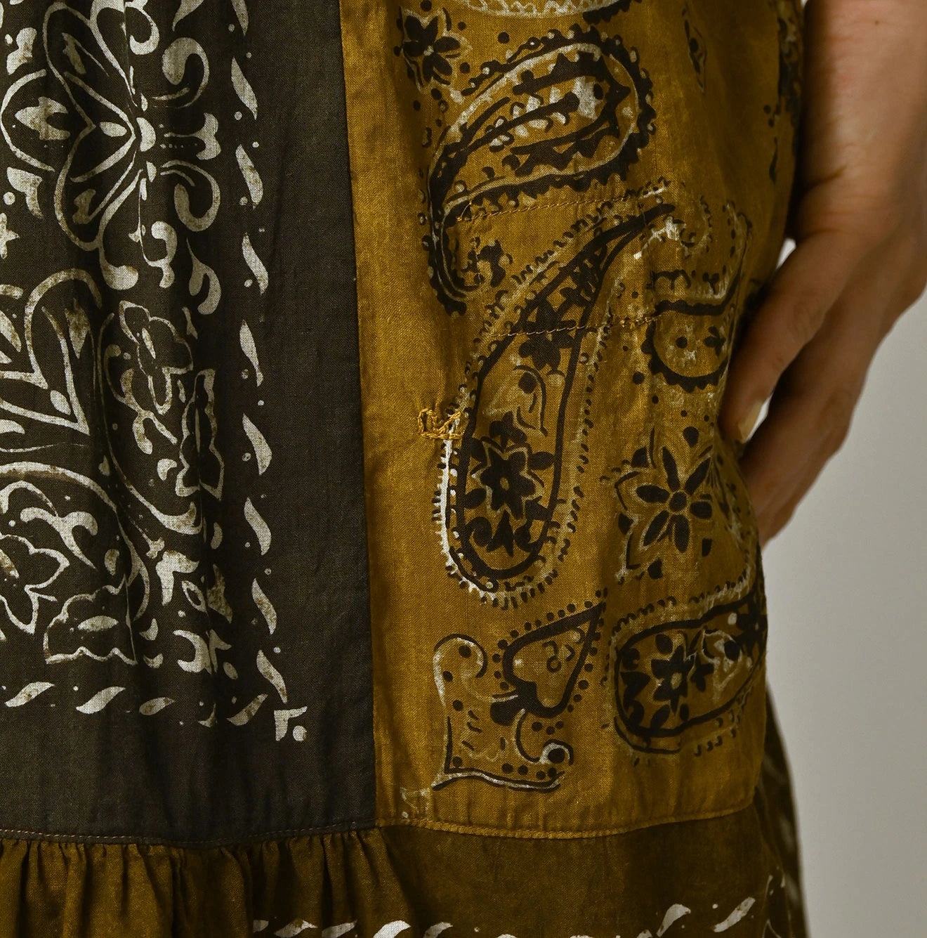 Indian Khadi Bandana Mix A la Mode Patchwork Tiered Dress