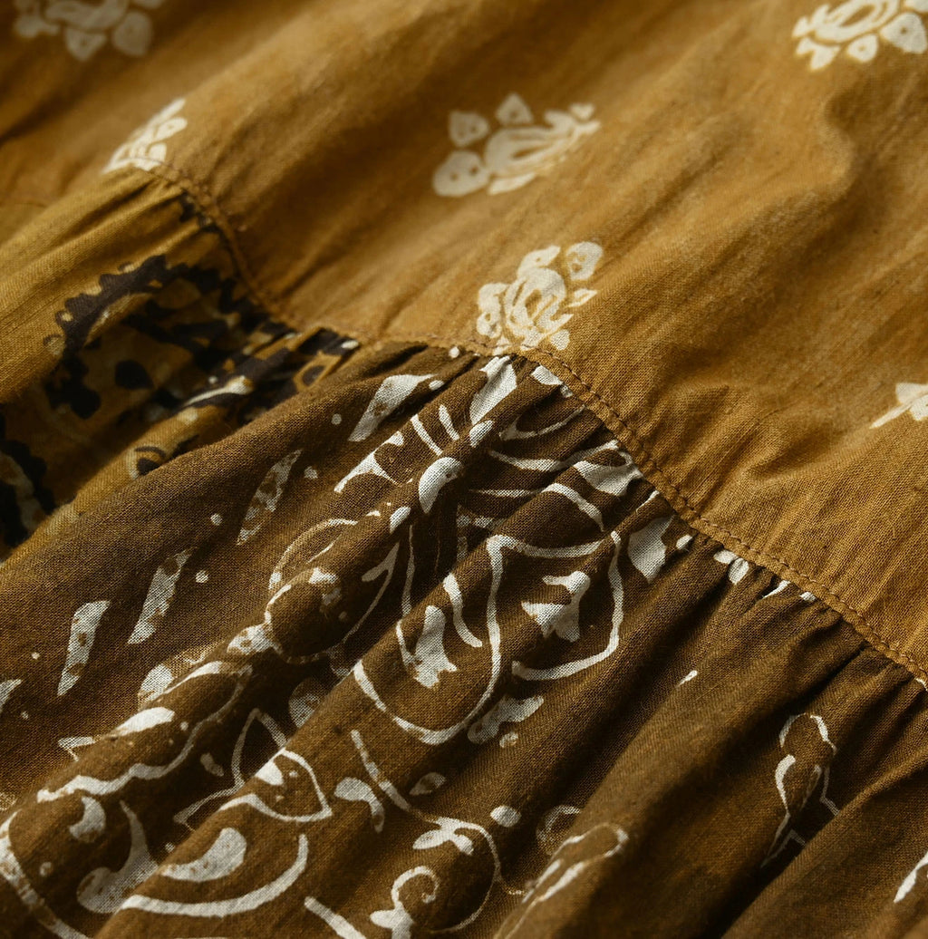 Indian Khadi Bandana Mix A la Mode Patchwork Tiered Dress
