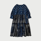 Indigo Hira Bandana Mix A la Mode Patchwork Tiered Dress