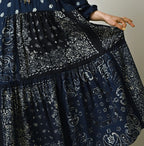 Indigo Hira Bandana Mix A la Mode Patchwork Tiered Dress