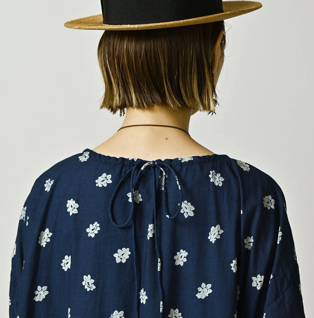 Indigo Hira Bandana Mix A la Mode Patchwork Tiered Dress