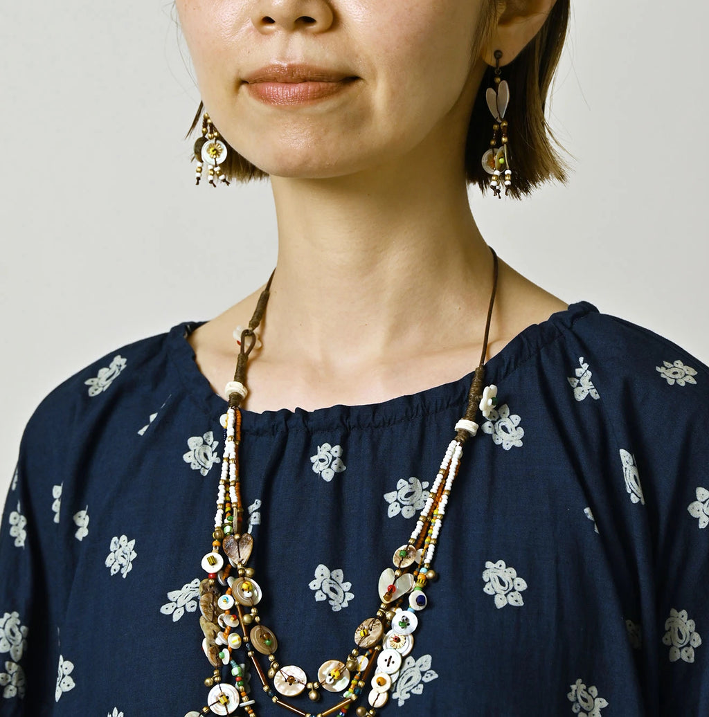Indigo Hira Bandana Mix A la Mode Patchwork Tiered Dress