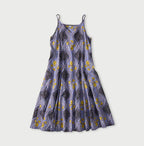 Indian Khadi Saffron Block Print Umbrella Camisole Dress