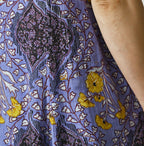 Indian Khadi Saffron Block Print Umbrella Camisole Dress