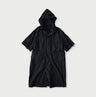 Indigo Thin Back Satin Hooded Dress