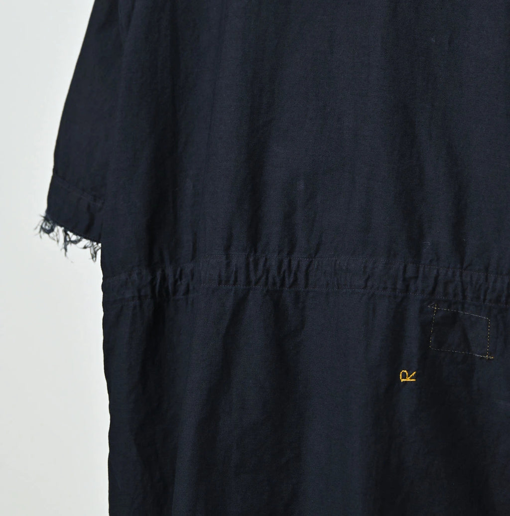 Indigo Thin Back Satin Hooded Dress