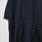 Indigo Thin Back Satin Hooded Dress