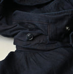 Indigo Thin Back Satin Hooded Dress