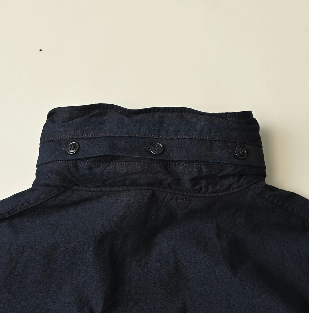 Indigo Thin Back Satin Hooded Dress