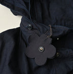 Indigo Thin Back Satin Hooded Dress
