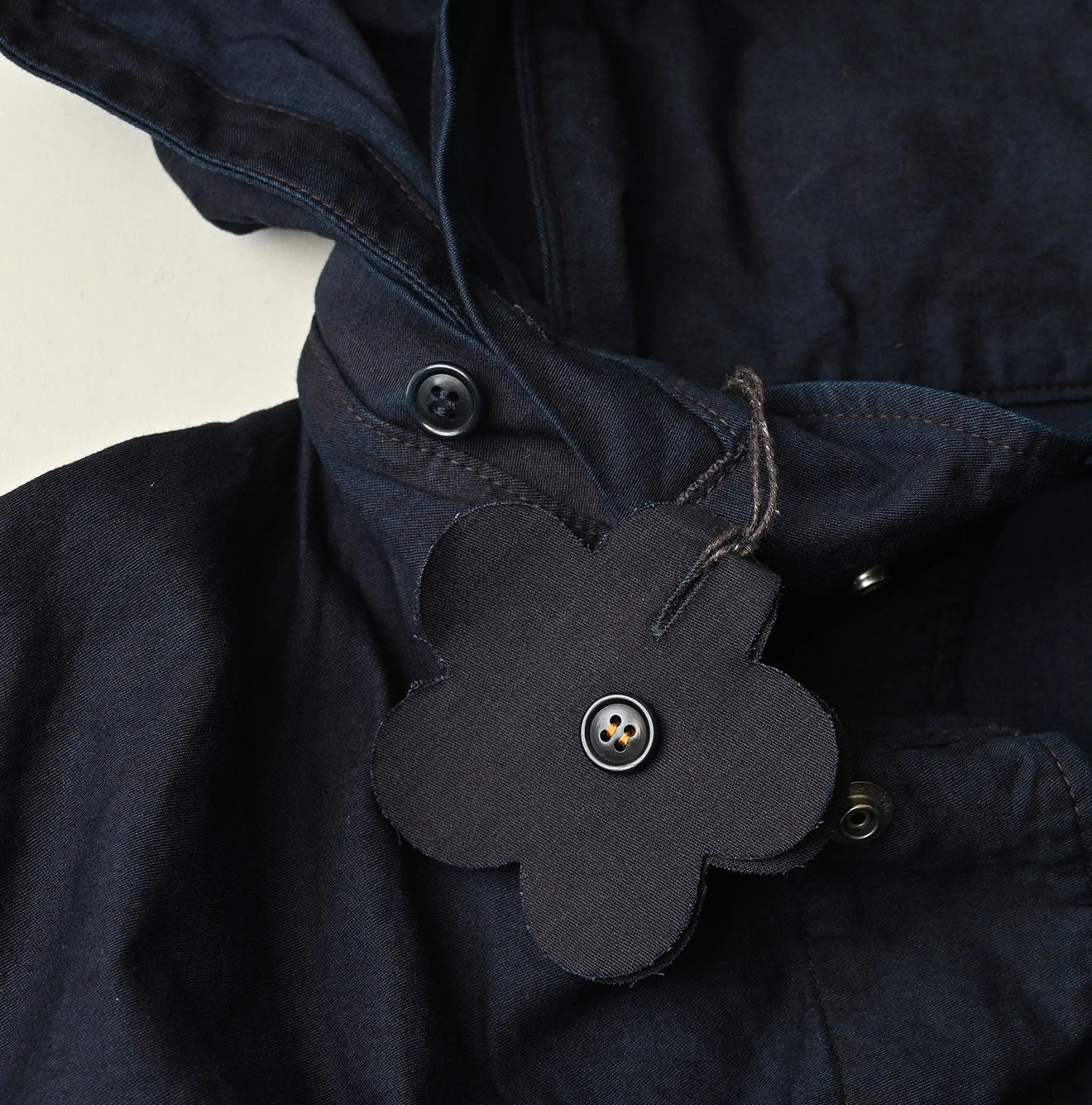 Indigo Thin Back Satin Hooded Dress