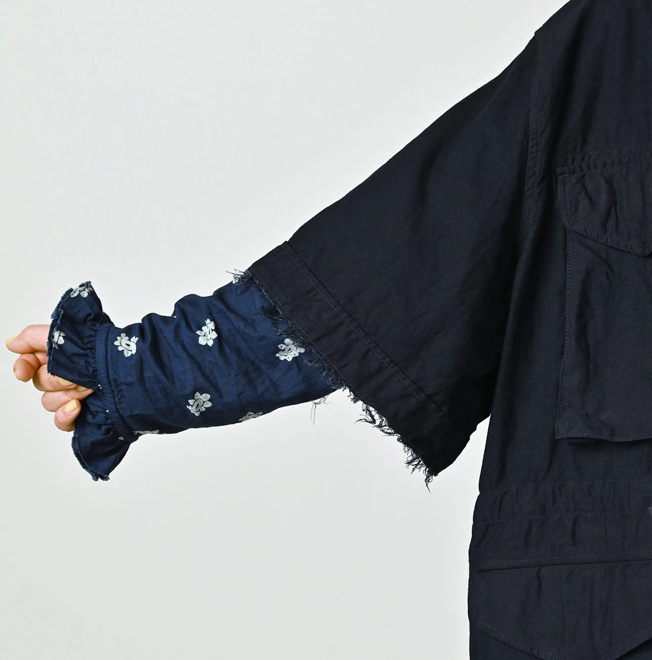 Indigo Thin Back Satin Hooded Dress