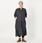 Indigo Fuwa Fuwa Double Woven Easy Dress Female Model
