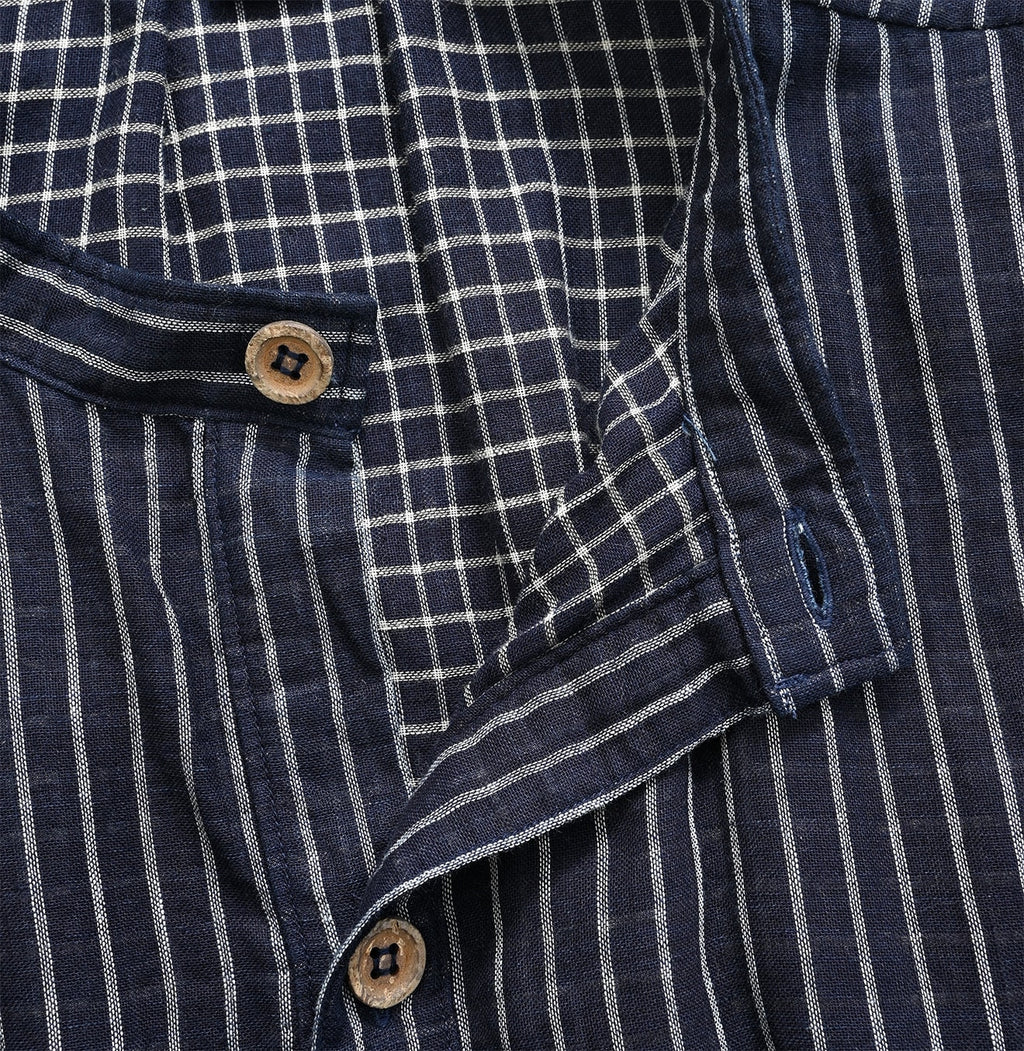 Indigo Fuwa Fuwa Double Woven Easy Dress Detail