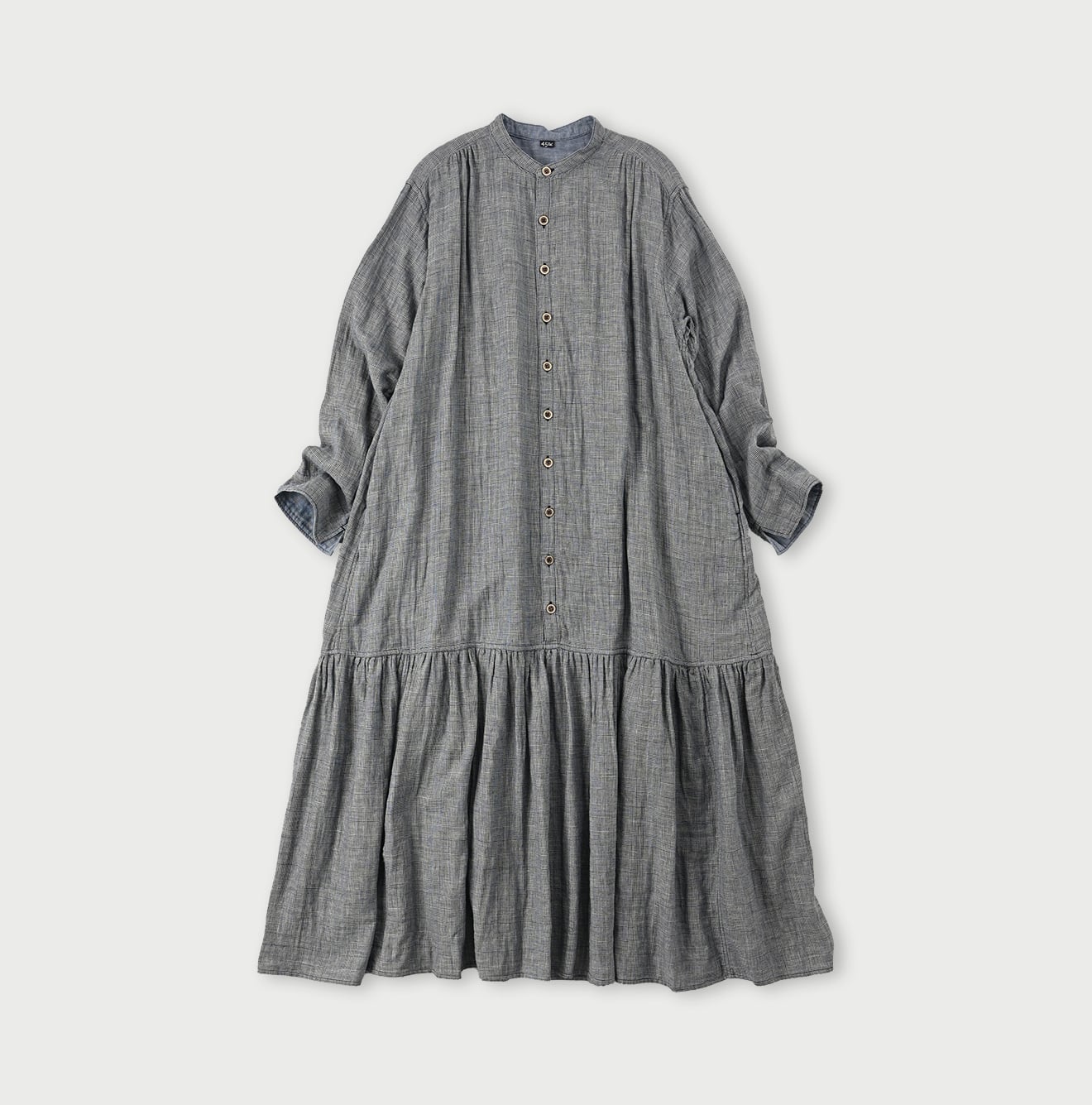 Indigo Fuwafuwa Double Woven Dress Glen Check