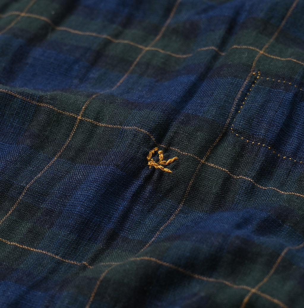 Indigo Fuwafuwa Double Woven Dress Detail