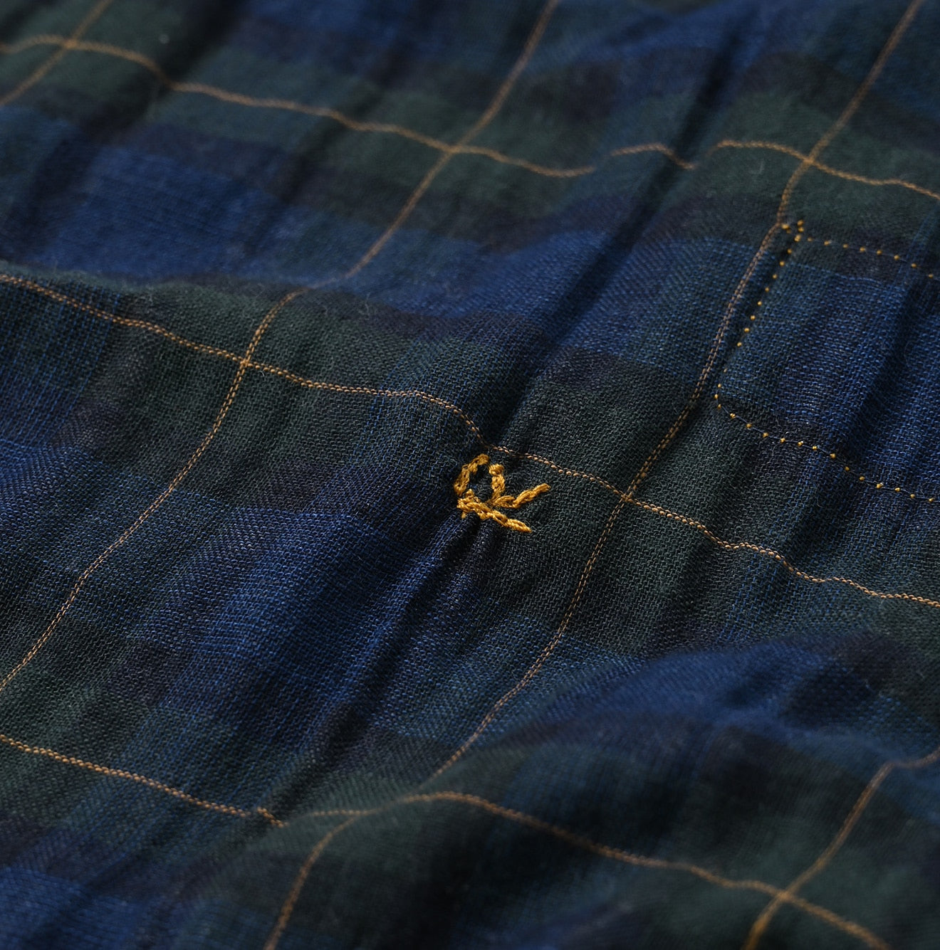 Indigo Fuwafuwa Double Woven Dress Detail