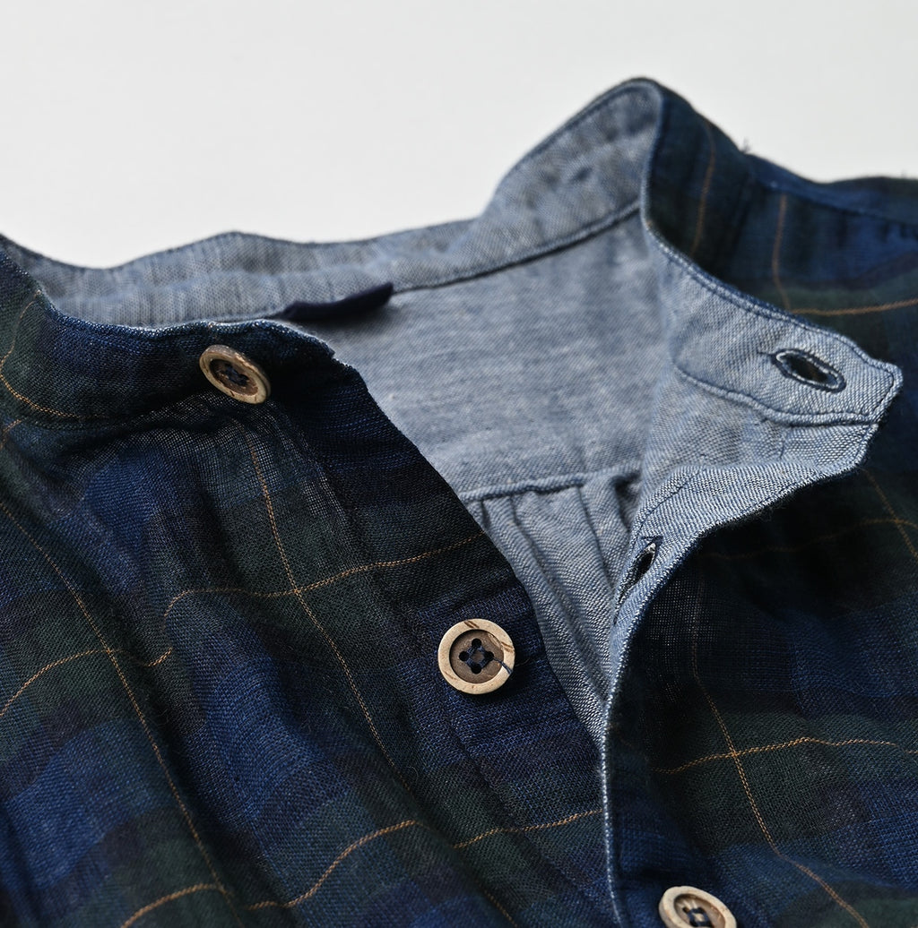 Indigo Fuwafuwa Double Woven Dress Detail
