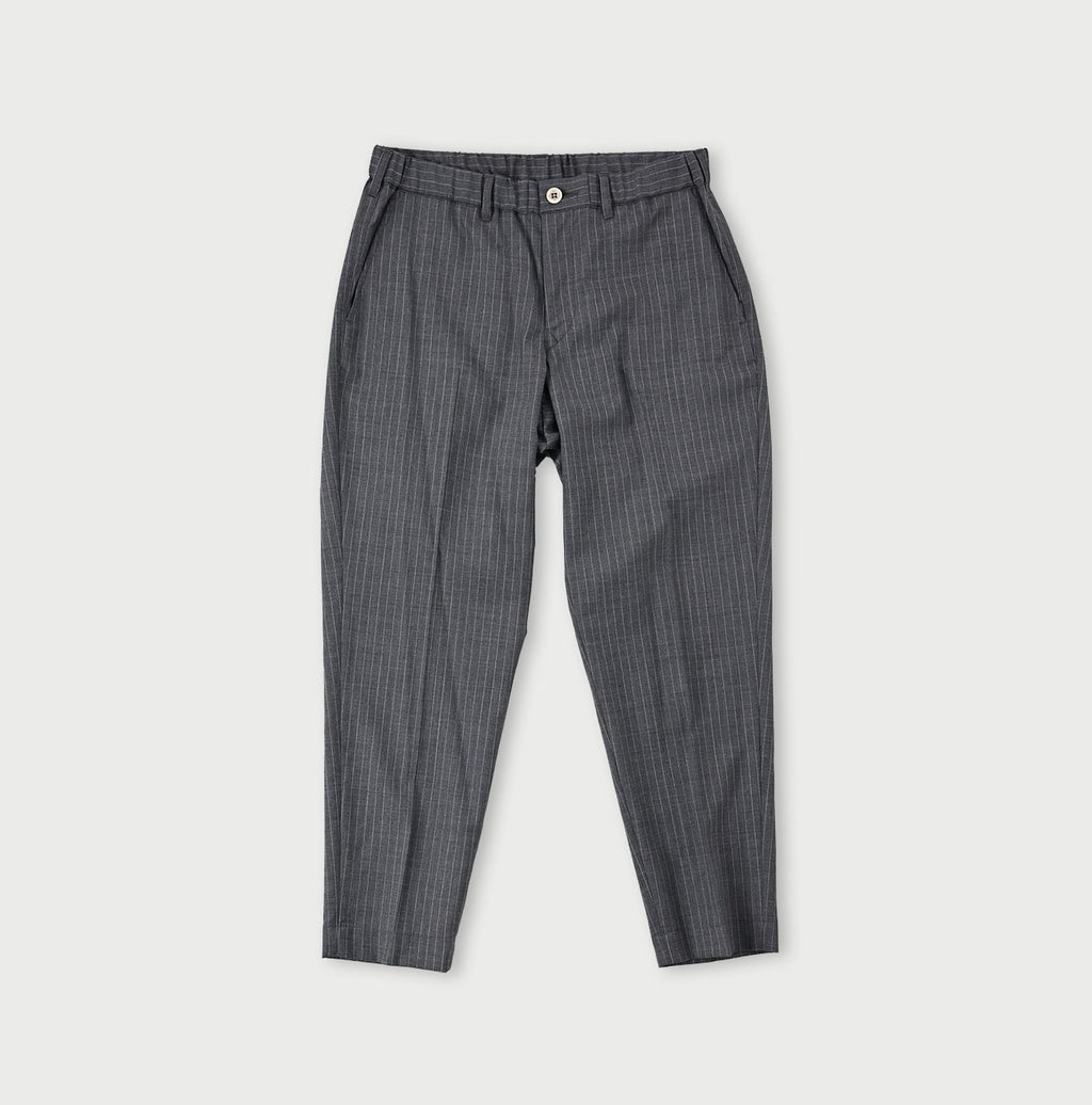 Combed Wool Easy Slacks WOMEN Gray Stripe