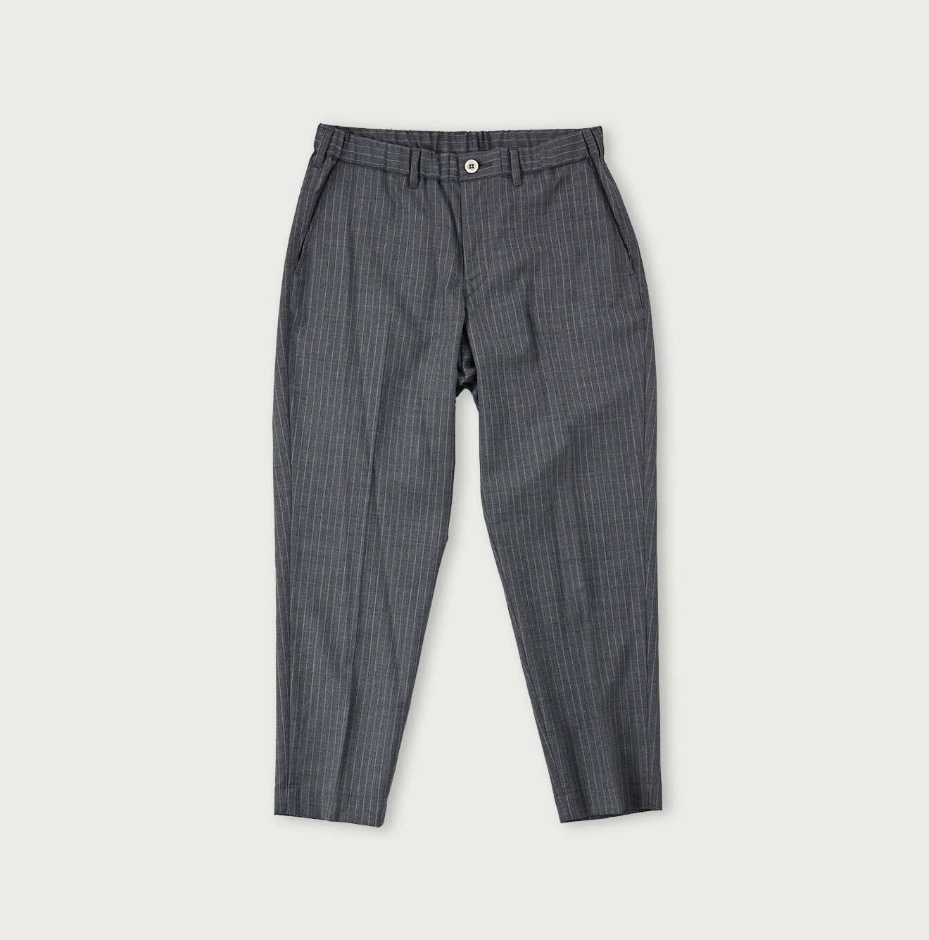 Combed Wool Easy Slacks WOMEN Gray Stripe