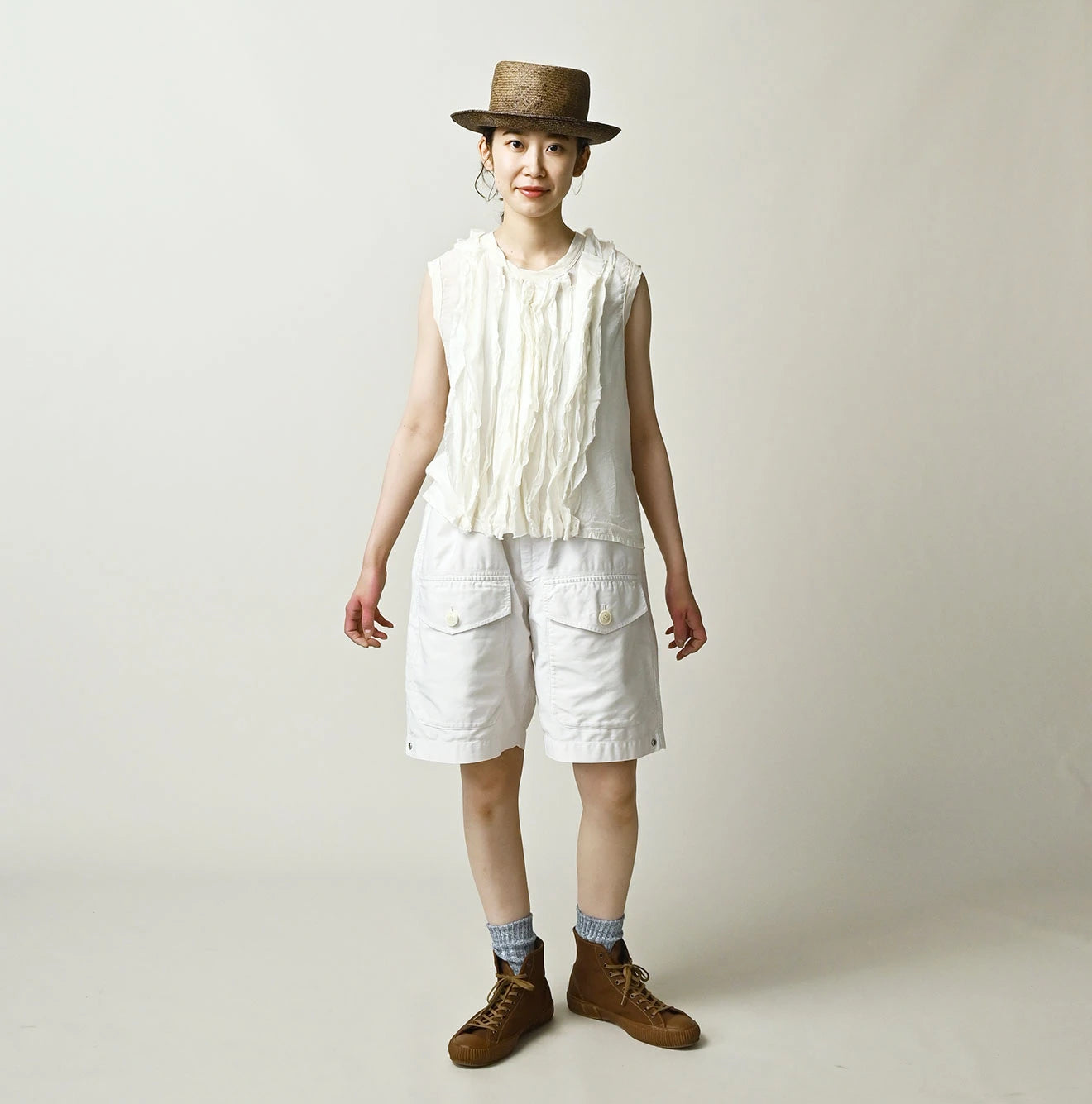 Tenjiku x Feather Khadi Silk Frill Cami
