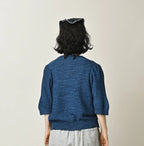Indigo Pom-pom Flower Bolero