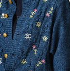 Indigo Pom-pom Flower Bolero