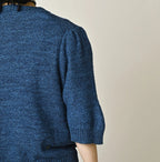 Indigo Pom-pom Flower Bolero