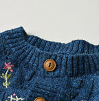 Indigo Pom-pom Flower Bolero