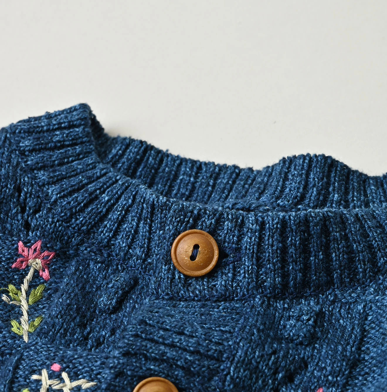 Indigo Pom-pom Flower Bolero