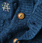 Indigo Pom-pom Flower Bolero