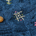 Indigo Pom-pom Flower Bolero