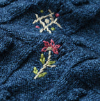 Indigo Pom-pom Flower Bolero