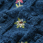 Indigo Pom-pom Flower Bolero