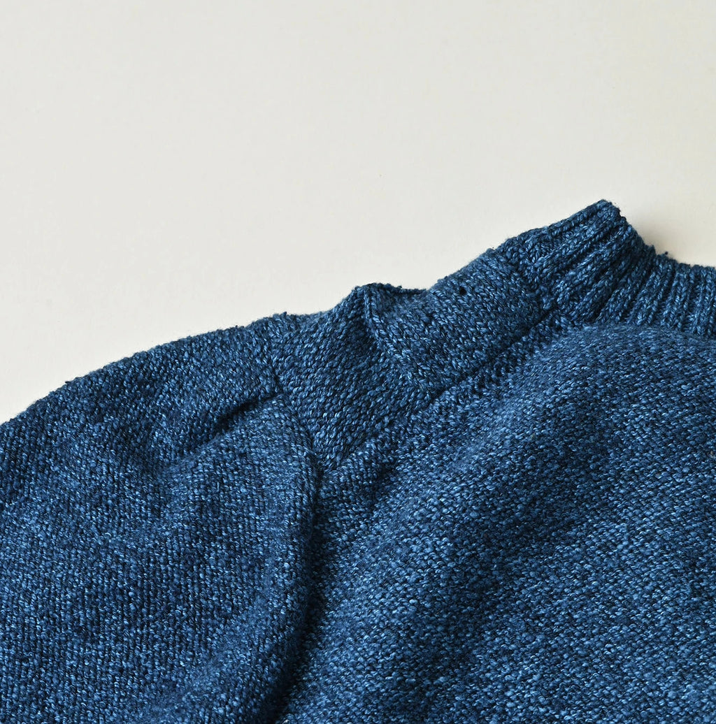 Indigo Pom-pom Flower Bolero
