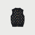 Indigo Pom-pom Flower Vest
