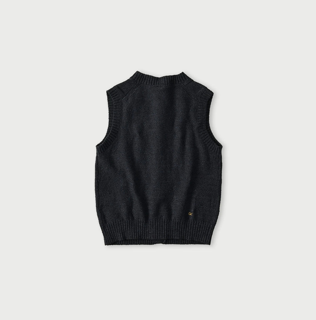 Indigo Pom-pom Flower Vest