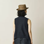 Indigo Pom-pom Flower Vest