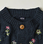 Indigo Pom-pom Flower Vest