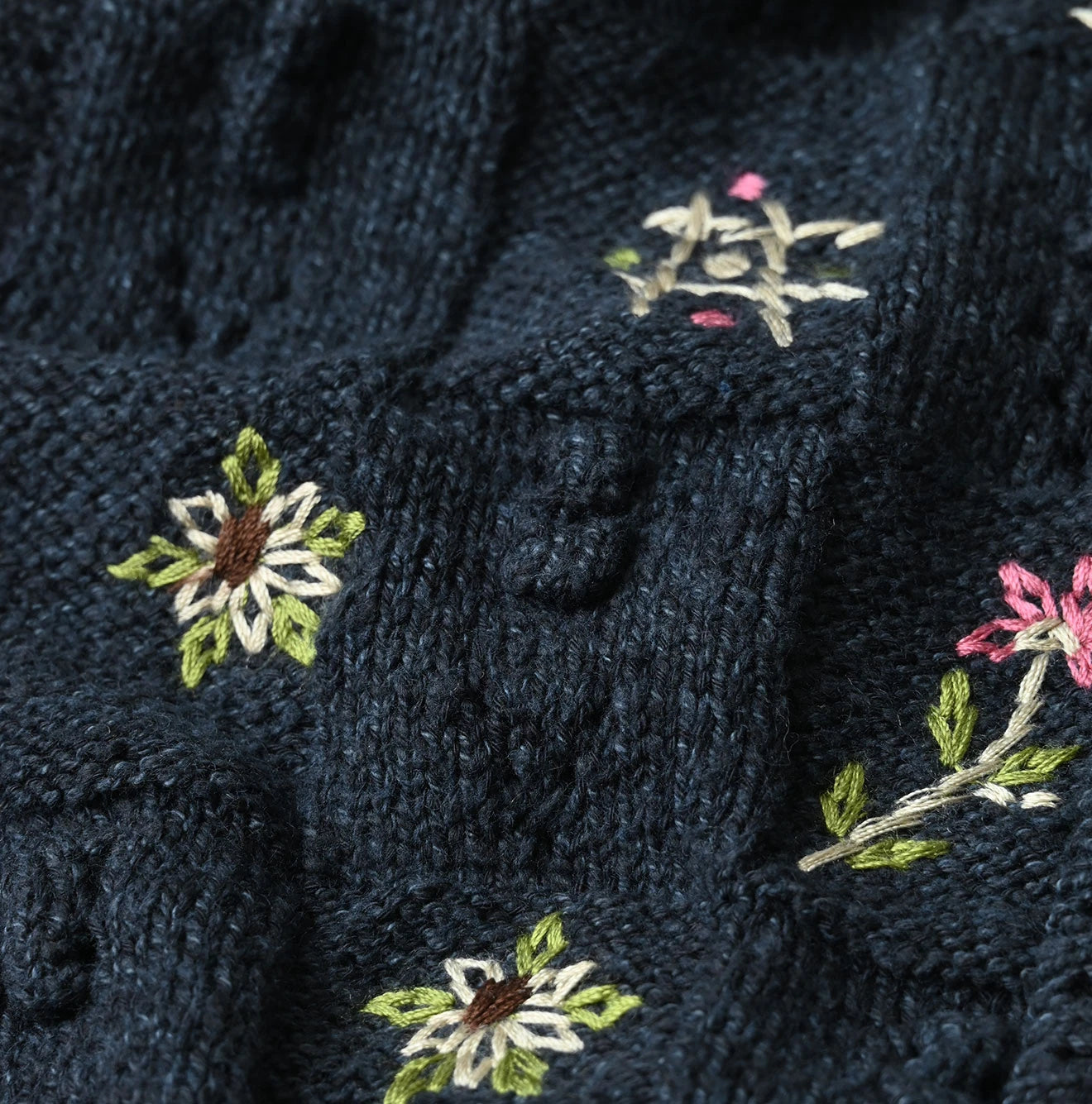 Indigo Pom-pom Flower Vest