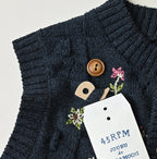Indigo Pom-pom Flower Vest