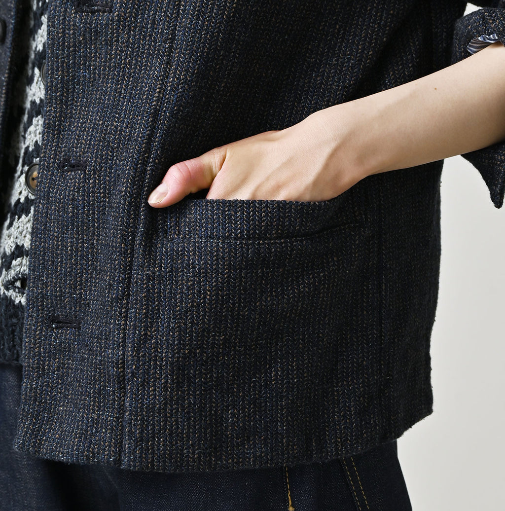 Indigo Cotton Tweed Petit Coverall