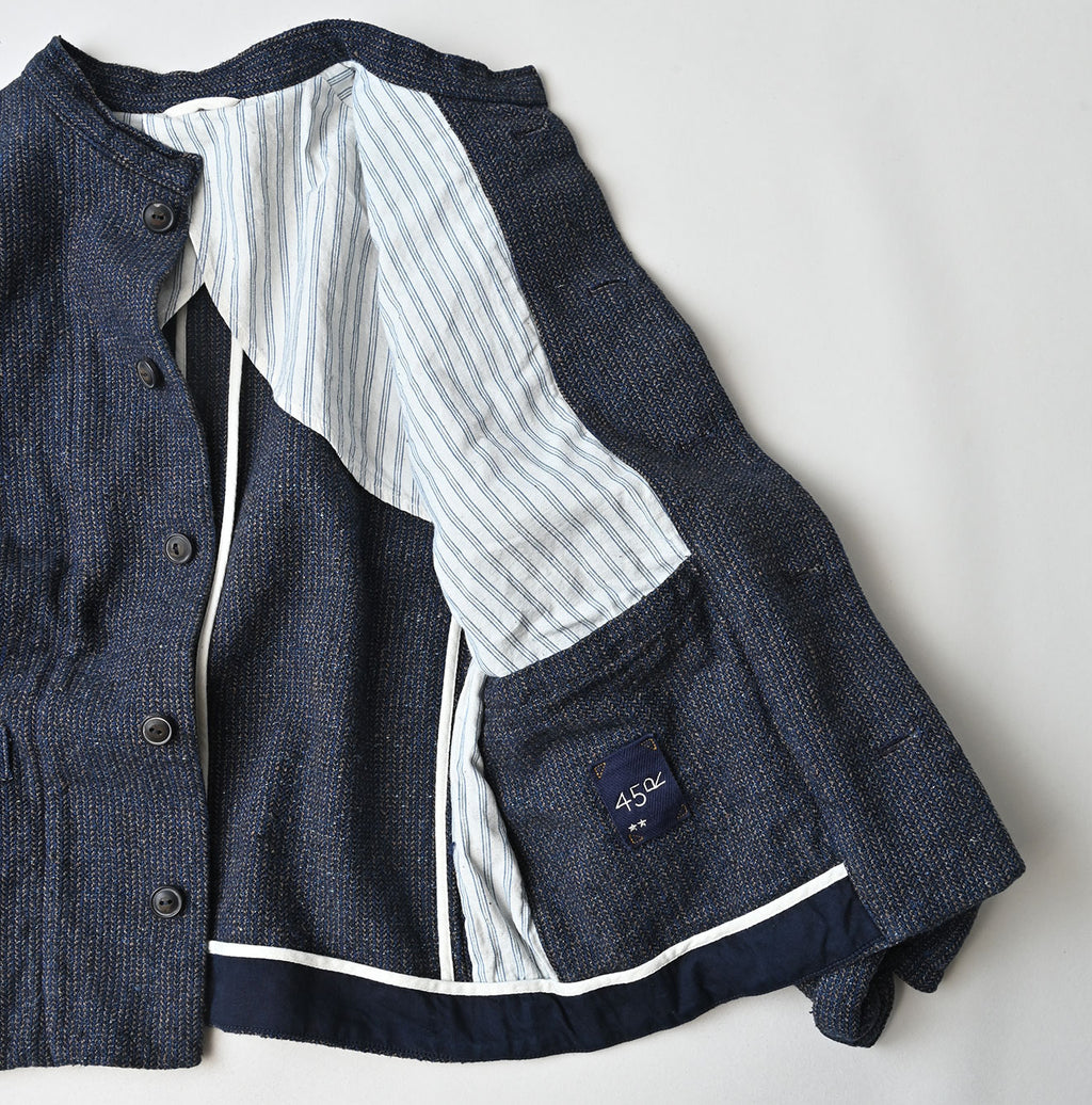 Indigo Cotton Tweed Petit Coverall