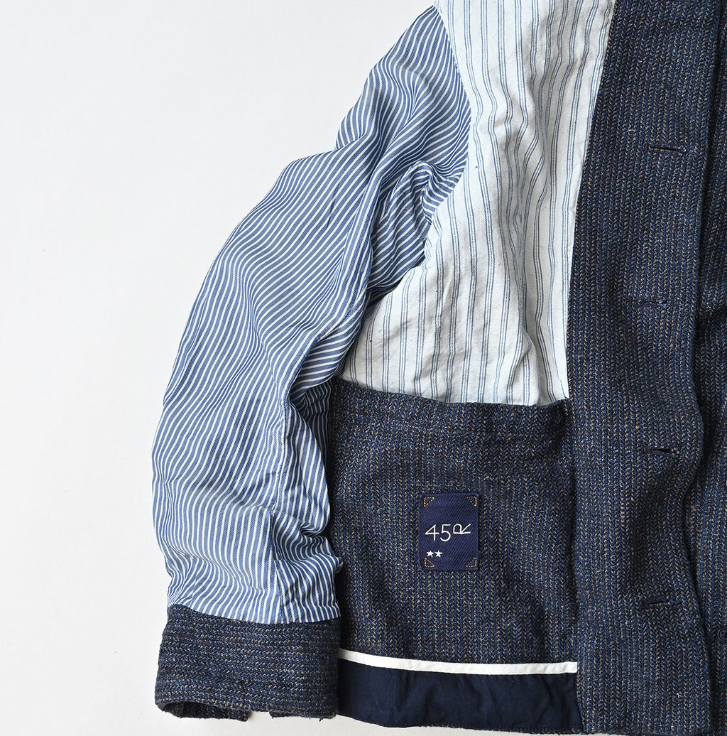 Indigo Cotton Tweed Petit Coverall